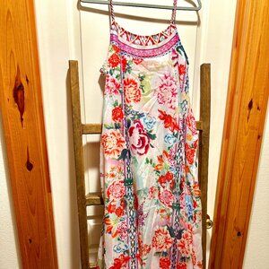 Chiffon Floral Maxi Kaftan Dress M/L